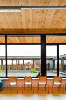 Kindergarten Gruppendekoration mit Fenstern