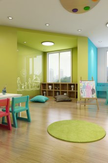 Grüne Kindergarten Gruppendekoration