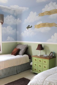 그림이 있는 좁은 보육원