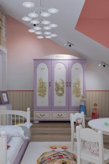 Детско таванско помещение за момичета стил прованс
