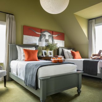 Таванско помещение за деца зелено