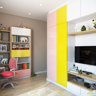 Детска стая в Хрушчов с мебели за шкафове