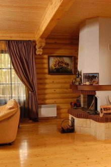 Дневна с рустик камина