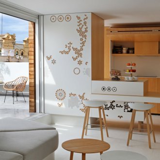 Reka bentuk dapur kecil dalam gaya moden