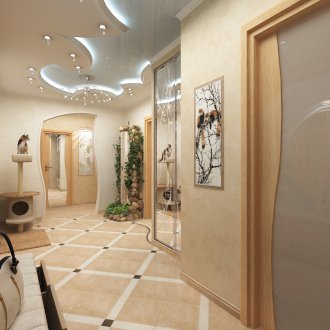 Дизайн коридор с арка от гипсокартон