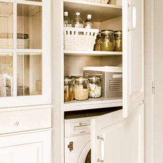 Dapur 9 meter persegi dengan mesin basuh