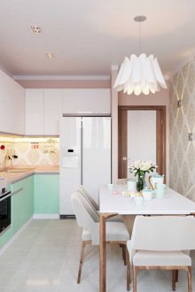 Dapur 9 m persegi dengan kertas dinding