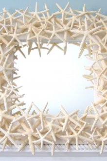 Квадратно огледало с декор на морски звезди