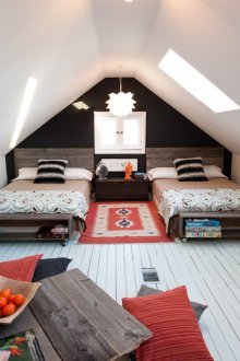 Reka bentuk bilik kanak-kanak untuk dua kanak-kanak lelaki dalam gaya negara