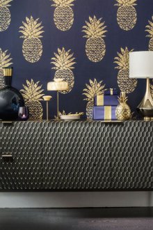 Дизайн на тапети за студио апартамент с ананаси