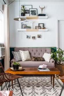 Reka bentuk odnushki dengan tempat tidur dalam gaya moden