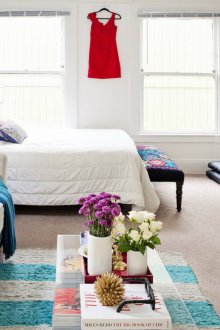 Bilik tidur di apartmen studio di Khrushchev