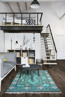 Bilik tidur di loteng studio pangsapuri