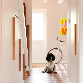 Плочка декорация на коридор за куче