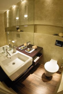 Дизайнерски идеи за баня с малка мазилка