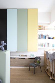 Детска стая в студио апартамент с гардероби