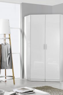 Ъглов гардероб в интериора на спалнята пластмаса