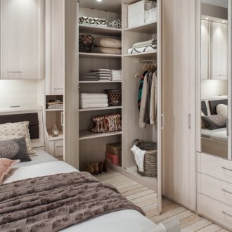Ъглов гардероб Интериор на спалнята Прованс