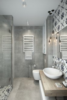 Interior bilik air kelabu