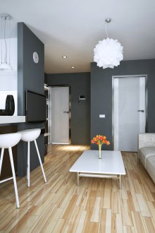 Дизайн едностаен апартамент сив