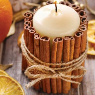 Декора за свещ с канела
