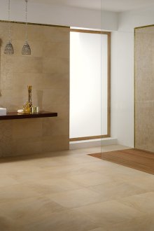 Бежова плочка баня