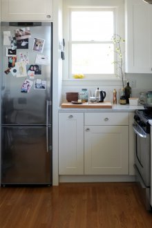 The refrigerator under the window in Khrushchev