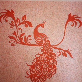 Чертежи с течен тапет с птица