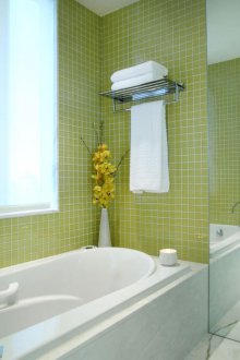 Зелена модерна баня