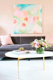 Прасковен цвят в интериора на Арт Нуво