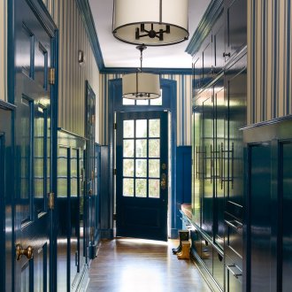 Шкаф в коридора син