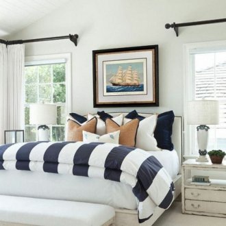 Дизайн на спалня 18 кв. М. Кънтри стил