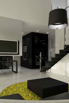 Телевизор в интериора със стълбище