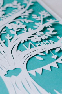 Декоративен панел, изработен от хартия с дърво