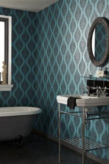 Тюркоазен тапет с черен модел