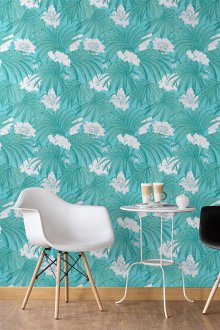 Тюркоазен тапет в кухнята