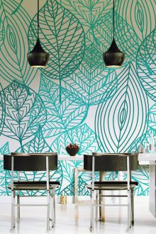 Тюркоазен тапет с листа