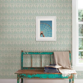 Тюркоазен тапет с малък шрифт.