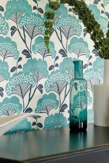 Тюркоазен флорален тапет