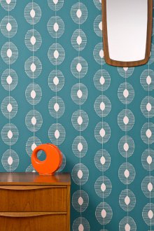 Тюркоазено ретро тапет