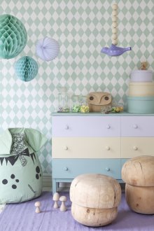 Тюркоазен тапет с ромби