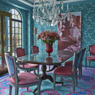 Тюркоазен тапет в трапезарията