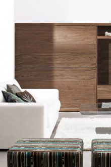 Стената в хола е кафява