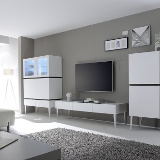 Стената в хола в стила на минимализма