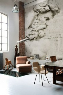 산업 스타일 입체 벽지