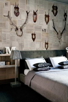 침실의 입체 벽지