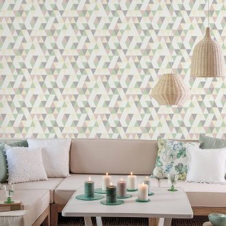 삼각형이 있는 입체 벽지.