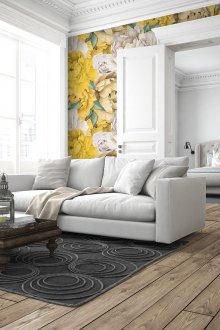 입체 벽지 노란색