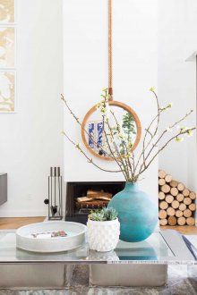 Дизайн на всекидневна с тюркоазен декор