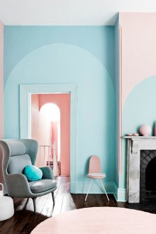 Тюркоазена декоративна картина в хола